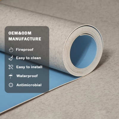 주문 Huaao 방수 2mm PVC 비닐 바닥재 롤 가정 거실 실내 사용 2mm 비닐 바닥 방수 바닥재 롤 실내 바닥 online manufacture