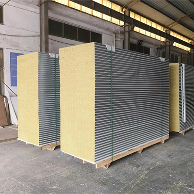 주문 Huaao Fireproof Heat Preservation Sound Insulation Rock Wool Sandwich Panel Wall Roof Sheet Metal Clean Room Panels online manufacture